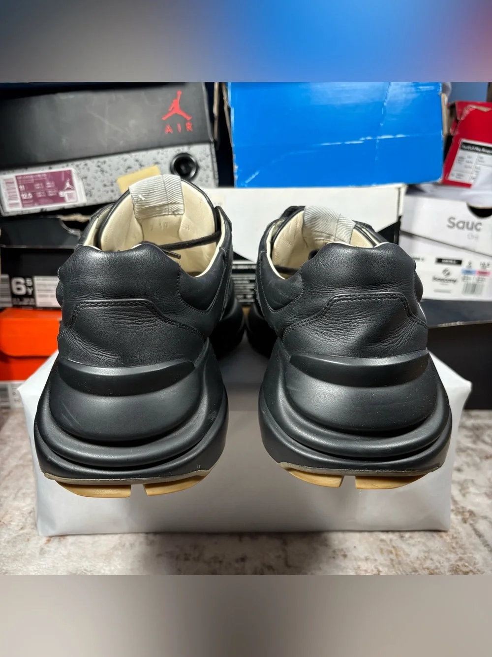 Size 10 GG - Gucci Rhyton Sega Black sneakers white red logo Ace